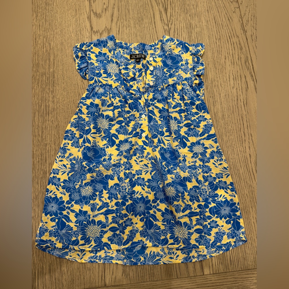 J. Crew, Yellow & Blue Floral Blouse, Sz. S